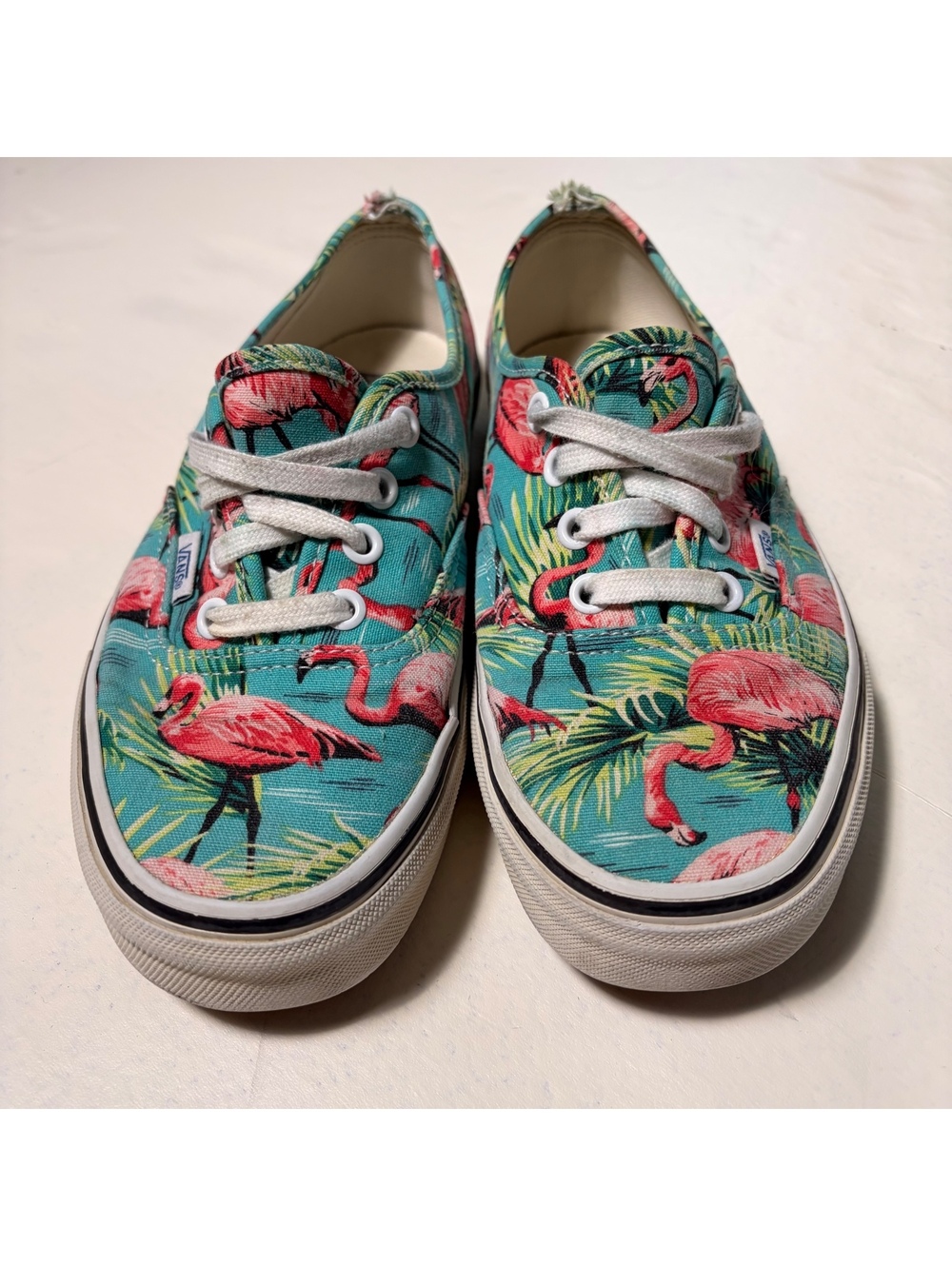 Vans Authentic Flamingo Print Sneakers Womens 7.5 Tropical Shoes